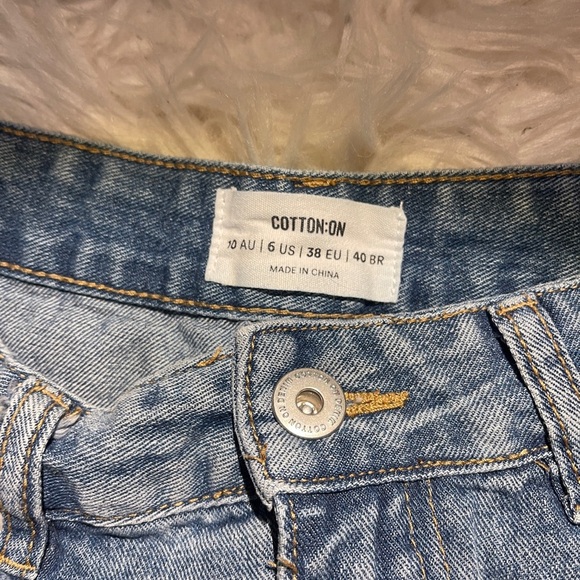 Cotton On Blue Denim Shorts Size 6 - Picture 2 of 3